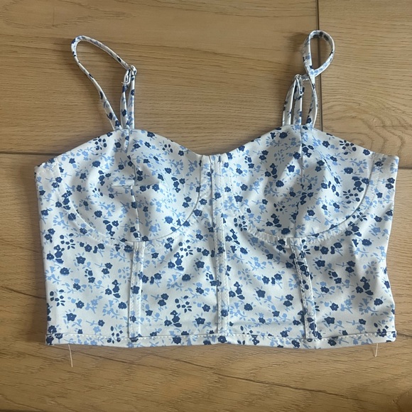 Shein blue flower corset top - Picture 3 of 3